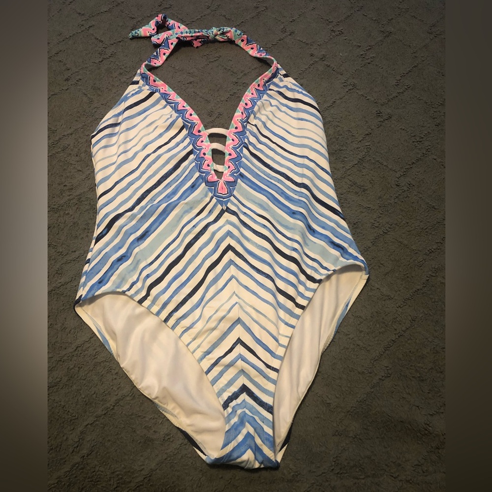 Lilly Pulitzer Blue and Pink One Piece Swimsuit